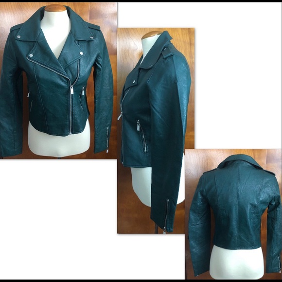 ROMEO & JULIET COUTURE  HUNTER GREENLEATHER JACKET - Picture 4 of 8